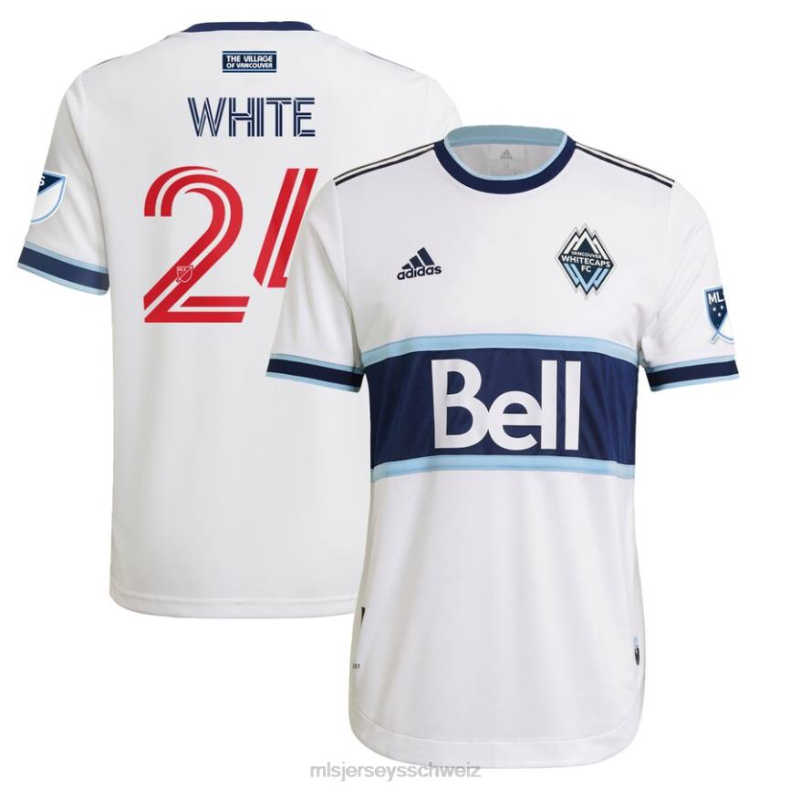 MLS Jerseys Männer Vancouver Whitecaps FC Brian White adidas Weißes 2021 primäres authentisches Spielertrikot HT0J1511 Jersey