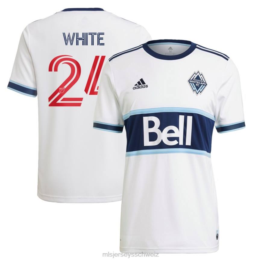 MLS Jerseys Männer Vancouver Whitecaps FC Brian White adidas Weißes primäres Replica-Spielertrikot 2021 HT0J1451 Jersey