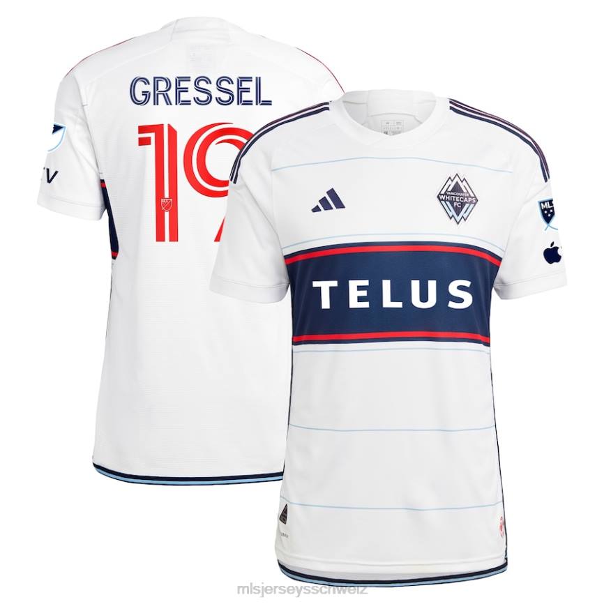 MLS Jerseys Männer Vancouver Whitecaps FC Julian Gressel adidas weißes 2023 Bloodlines authentisches Spielertrikot HT0J1383 Jersey